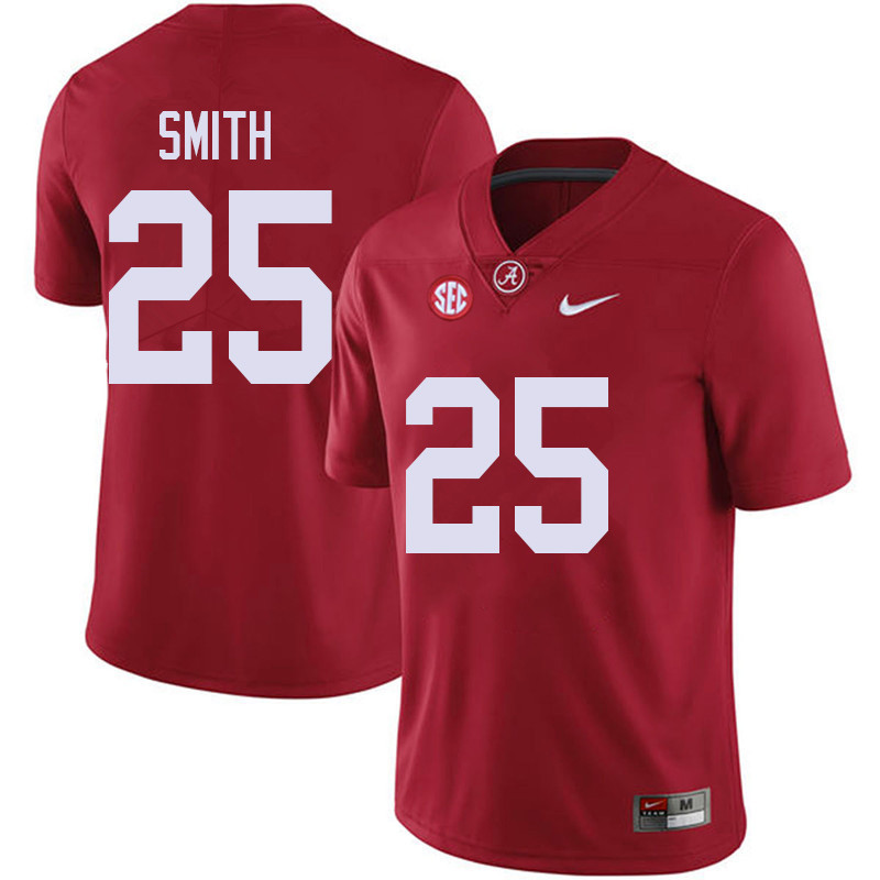 Alabama Crimson Tide Men's Eddie Smith #25 Red NCAA Nike Authentic Stitched 2018 College Football Jersey AE16V22QQ